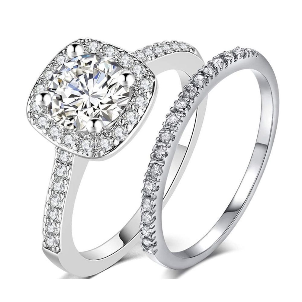 NWT Sterling Silver 1.5 Carat Engagement Ring